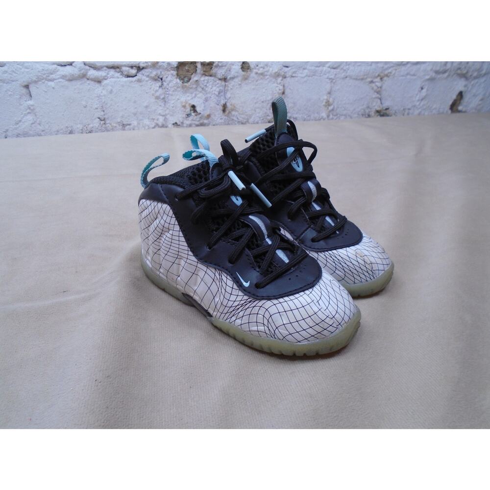 Nike Little Posite One Warped GS Glacier Ice Platinum Tint Grid CW1595 005 Sz 7c